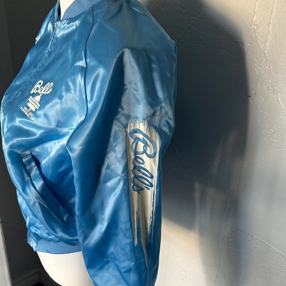 Women's Shiny Blue Bomber Jacket - Picture 3 of 7